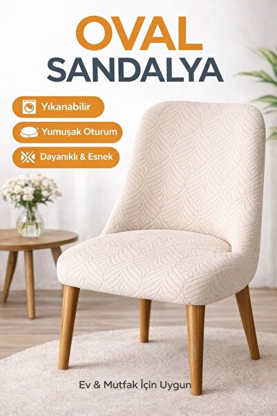 zerıf moda A Kalite Yaprak Desenli Esnek Sandalye Kılıfı Likralı Yıkanabilir ...