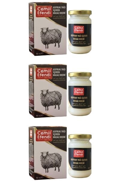 Cemilefendi Kuyruk Yağı içeren Masaj Kremi 90 ml Kuyruk Yağlı Krem 3 Adet