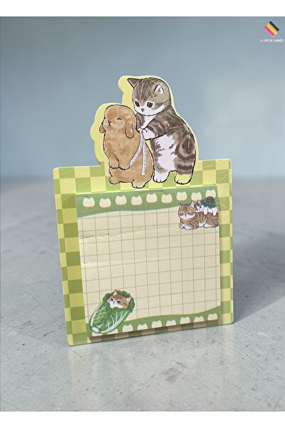 a life in games Αυτοκόλλητο χαρτί σημειώσεων με γάτες και κουνέλια – Χαριτωμέ...