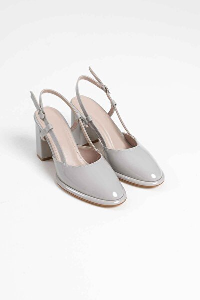 Zerenyus Zr18Ms18 Premium Gray Patent Leather Women's Heeled Shoes