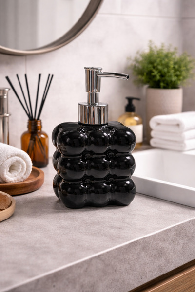 ViZKA Square Liquid Soap Dispenser, Grape Model Glass Soap Dispenser, 300ml /...