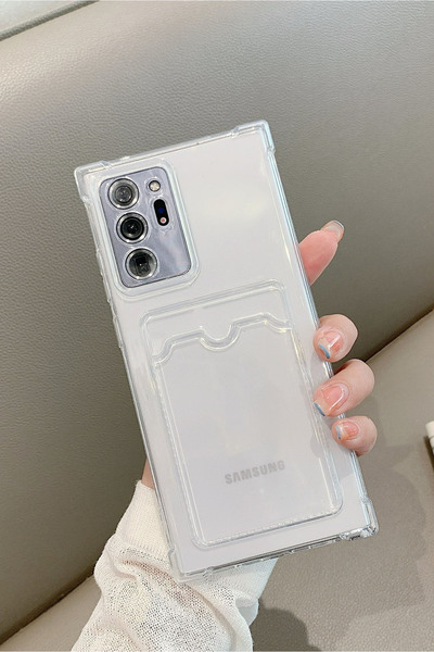 bewn Samsung Note 20 Ultra Compatible Card Holder Wallet Transparent Edge Pro...