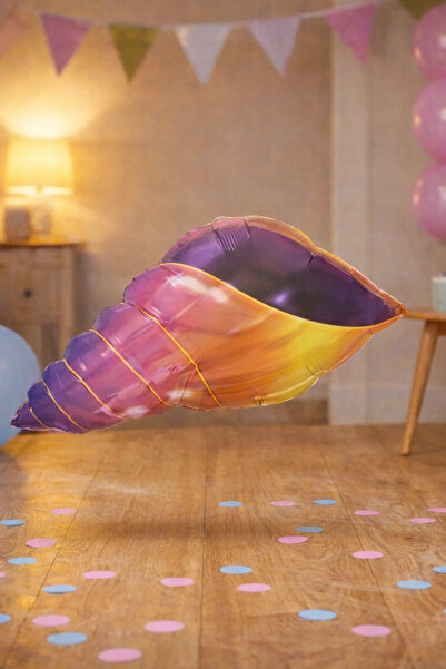Baloncu Dede Seashell Foil Balloon 65 cm Purple Yellow Sea Themed Party Decor...