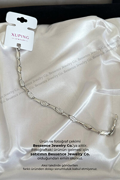 Bessence Jewelry Co سوار فضي من Xuping VIP على شكل لوز مرصع بحجر الزركون، قاب...