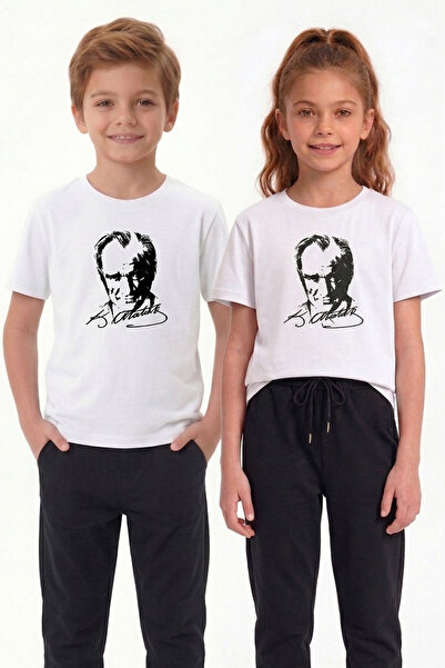 Entel تي شيرت مطبوع عليه صورة أتاتورك للأولاد/البنات (يوصى بشراء مقاس واحد أكبر)