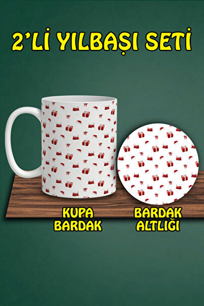 HobiShop Christmas Themed Mug and Coaster Set