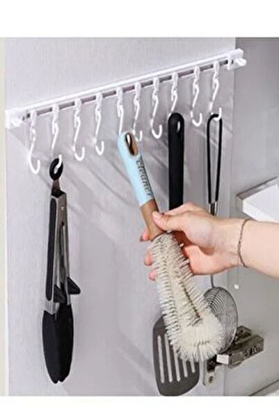 HİROS'H Yapışkanlı Portatif Mobilya Duvar Dolap Banyo Organizer Askılık 10 Ka...