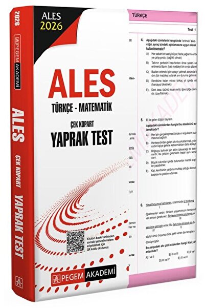 Pegem Akademi Yayıncılık 2026 ALES Türkçe-Matematik Çek Kopart Yaprak Test