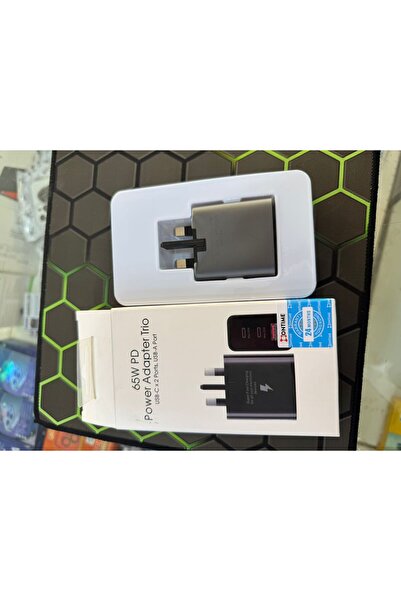 Generic محول طاقة 65 واط PD تريو - شاحن حائط سريع مزدوج USB-C و USB-A مع قابس...