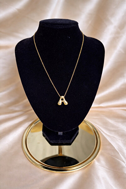ANKA JEWELLRY BOMBELİ GOLD RENK İNCE ZİNCİR A HARFİ KADIN KOLYE