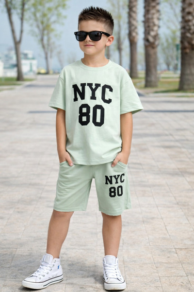 KOKOŞ BEBEK Nyc Printed Children's Style Set - 6/9 Years - 31688