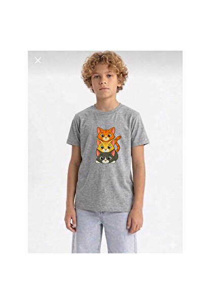 playwear Παιδικό unisex μπλουζάκι με στάμπα γατάκι, 100% βαμβάκι, με κανονική...