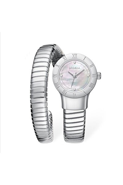 Brosha (Brosha) Women's Watch with Iconic Snake Design - Silver Color Designe...
