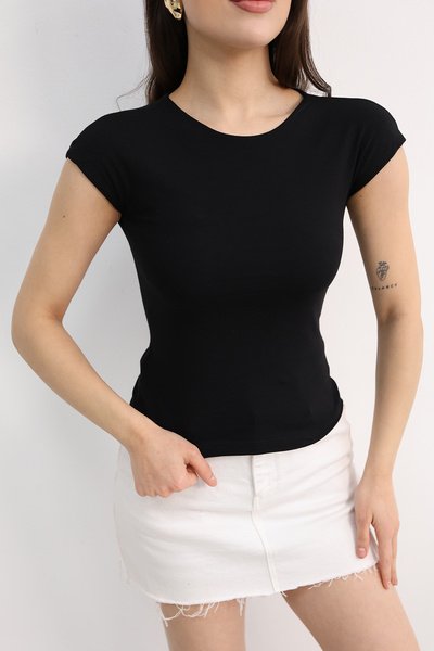 Dut Store Bisiklet Yaka T-shirt Siyah