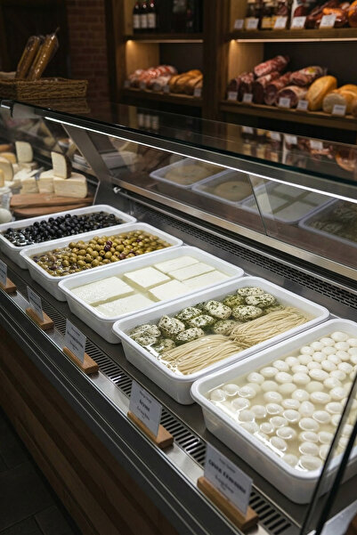 Akyüz Plastik 5 Adet Şarküteri Peynir & Zeytin Saklama Kabı | Salamuralı Prof...