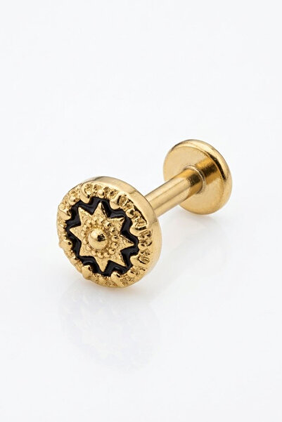 Jaida Moda Gold Etnik Desenli Yıldız Figürlü Cerrahi Çelik Tragus Helix Kıkır...