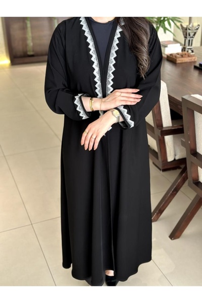 Abaya-AB Abaya Legin Ceramic Fabric Sugar Embroidery with Free Pattern