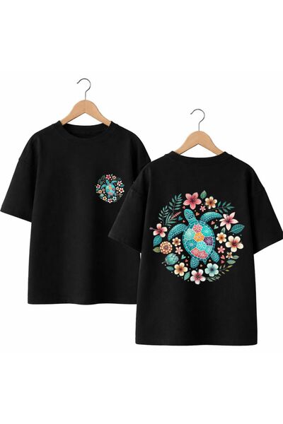 playwear تي شيرت كاريتا مطبوع على الظهر والصدر مصنوع من القطن بنسبة 100%، مقا...