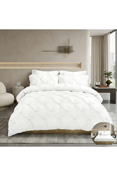 Truva Home Premium Bed Linen - 6 Pieces, with Pleats and Buttons, 245x250 cm,...