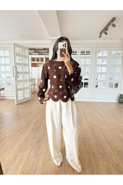 Lavanta Tekstil Bluză din dantelă cu detalii croșetate