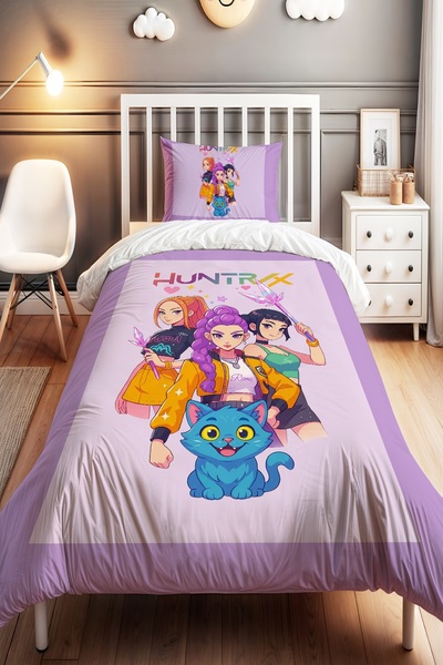 EVPANYA طقم غطاء لحاف للأطفال من هنتركس بتصميم منقوش