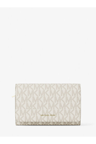 Michael Kors Women's Plain Leather Folded Wallet with Card and Cash Compartme...