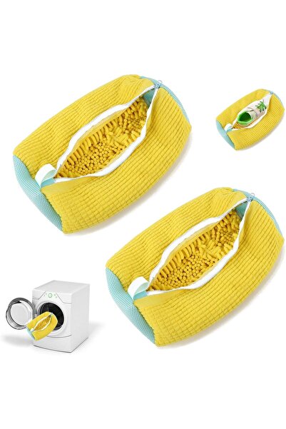Arabest Versatile Reusable Shoe Washing Bag,for Washing Machine(Yellow)