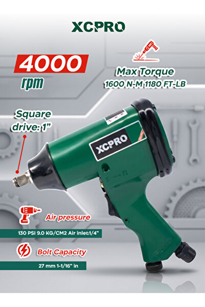 XCPRO مفتاح ربط هوائي، مدخل مربع 1 بوصة، 4000 دورة في الدقيقة، للاستخدام الشاق