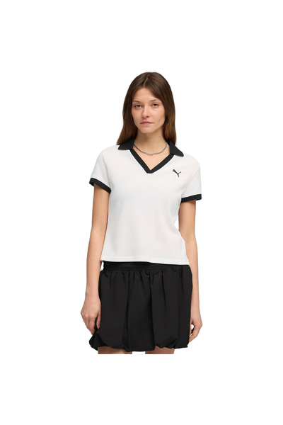 Puma T-shirt Wardrobe Ess Polo, Λευκό, Γυναικείο