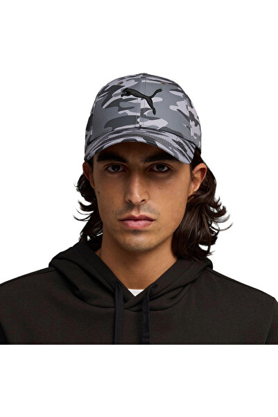 Puma Cap Ess Elevated Aop Bb Cap, Gray, Unisex