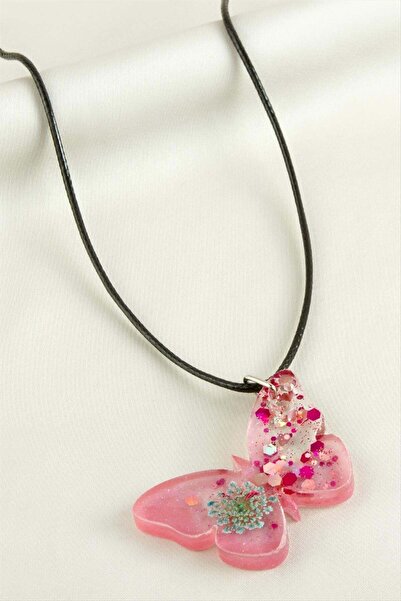 ZERO LAND Gld-Spt- Sultan Otu Butterfly Epoxy Necklace (80249) - Pink
