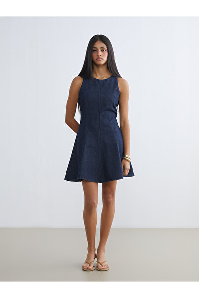 LC Waikiki Rochie mini din denim cu decolteu pătrat