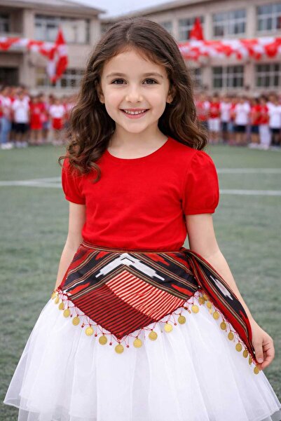 ASYA PAZARLAMA Детски колан за представление, с триъгълен десен, колан за учи...