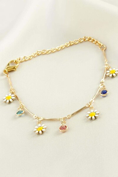 ZERO LAND Gld-Spt- Daisy Stone Enamel Bracelet (80551) - Yellow