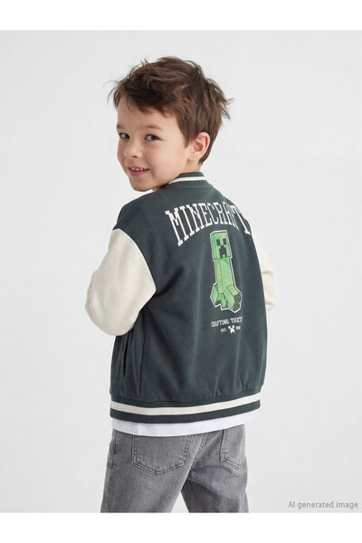 LC Waikiki Minecraft Printed Boy College Jacket