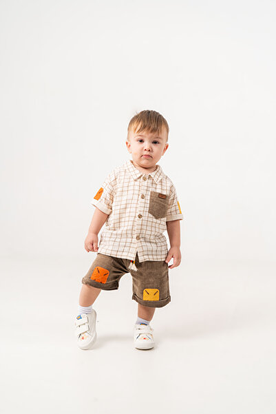 JNF kids Baby Boy Summer Muslin Shirt and Shorts 2-Piece Set