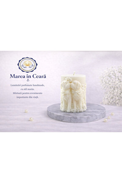 marea in ceara Χειροποίητο διακοσμητικό κερί  "Ζευγάρι Κουταβιών "