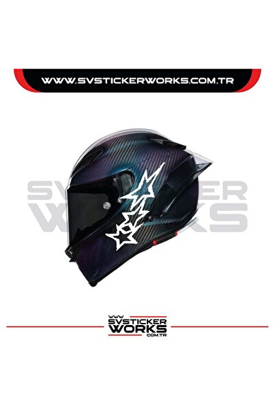 ARONA Stars Yıldız Sticker Kask Sticker Kasklar Uyumlu Tek Yön 1 Adet