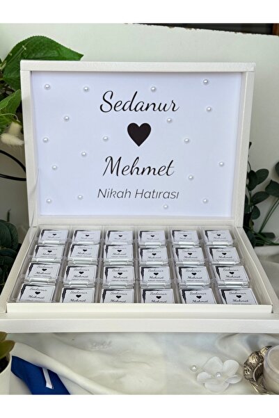 50 adetlik isime özel söz nişan kutulu çikolata