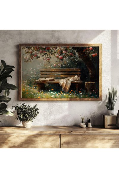 Tuba Decor Tek Parça Ahşap Çerçeveli Tablo elma ağacı