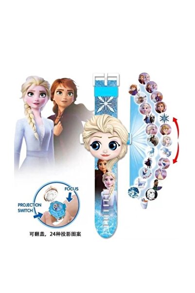İNCEOĞLU Elsa Frozen Projeksiyonlu Saat 24 Saat Farklı Karakteri Duvara Yansıtır