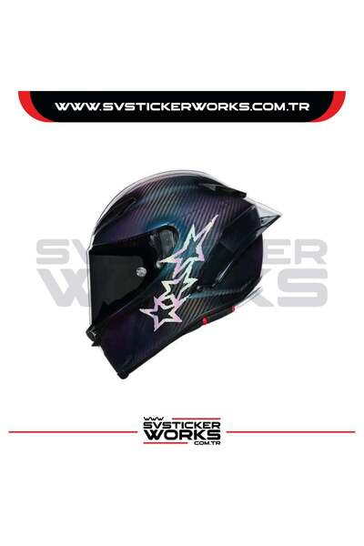 ARONA Stars Yıldız Sticker Kask Sticker Kasklar Uyumlu Tek Yön 1 Adet