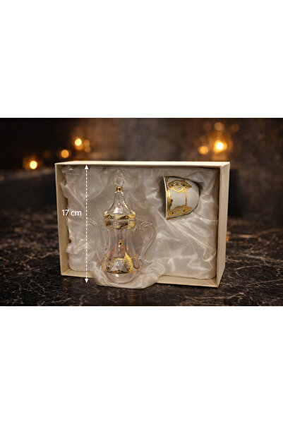 China Luxury Embossed Glass Teapot with Coffee Cup - High-End Hospitality Set...