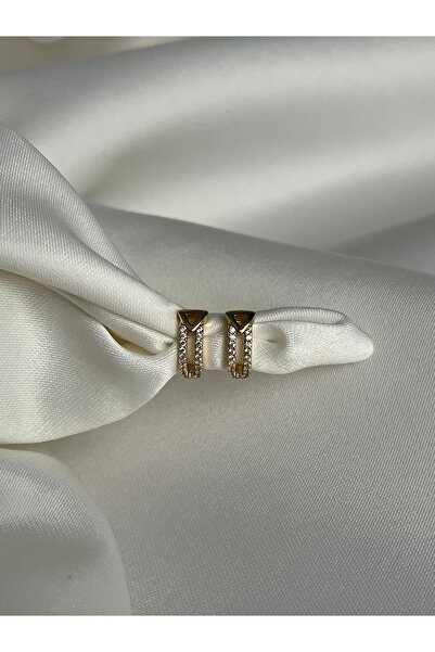 yeknova Xuping 14K Gold Renginde İkili Model Taş Detaylı Kararmaz Kadın Halka...