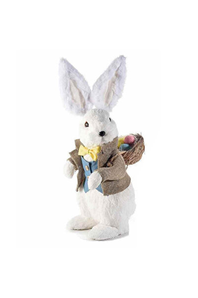 ART FROM ITALY Figurină Iepuraș băiat din fibre și textile 18x14x41 cm