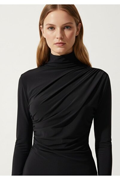 Mistix 9871 Shoulder and Waist Pleated Blouse