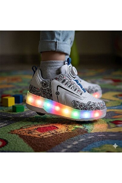 rungo ÇOCUK PATENLİ KAYKAYLI IŞIKLI KIZ ERKEK ÇOCUK SPOR SNEAKER AYAKKABI