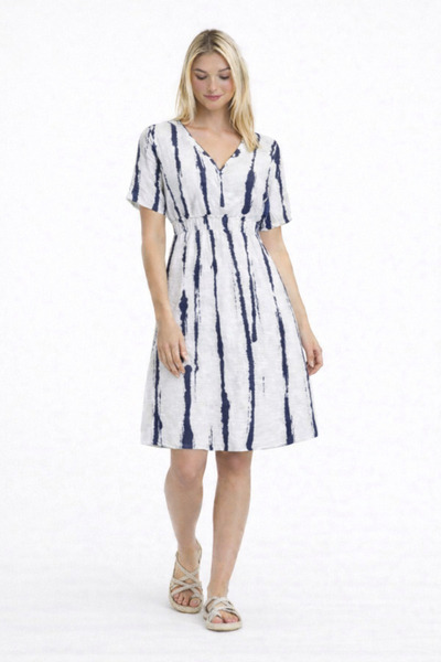 Heaven Ephesus فستان موسلين - فستان موسلين بياقة على شكل V - فستان موسلين كلي...