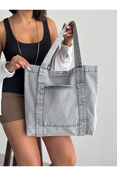 KIRASE New Season Denim Jean Useful Quality Shoulder Bag. Length 40 cm / Widt...