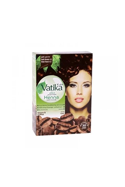 Vatika صبغة شعر طبيعية بالحناء (6 × 10 غرام) | لون بني غامق، شعر صحي ومغذّى |...